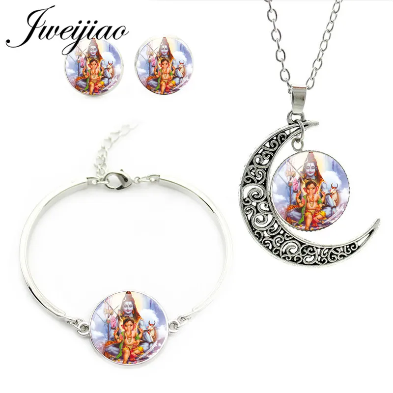 JWEIJIAO Shiva Parvati Ganesha Indian Art Hindu Necklace Earrings Bracelets Glass Cabochon Charms Religious Jewelry Sets LS49
JWEIJIAO Shiva Parvati Ganesha Indian Art Hindu Necklace Earrings Bracelets Glass Cabochon Charms Religious Jewelry Sets LS49