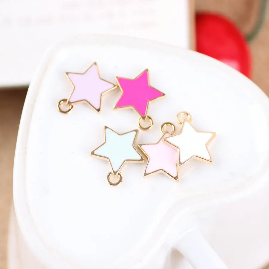 50PCS/Lot 13*15MM Gold Tone Plated Oil Drop Metal Jewelry Charm Pendants Stars Shape Enamel Pendant Charm Ornament Accessory
50PCS/Lot 13*15MM Gold Tone Plated Oil Drop Metal Jewelry Charm Pendants Stars Shape Enamel Pendant Charm Ornament Accessory
