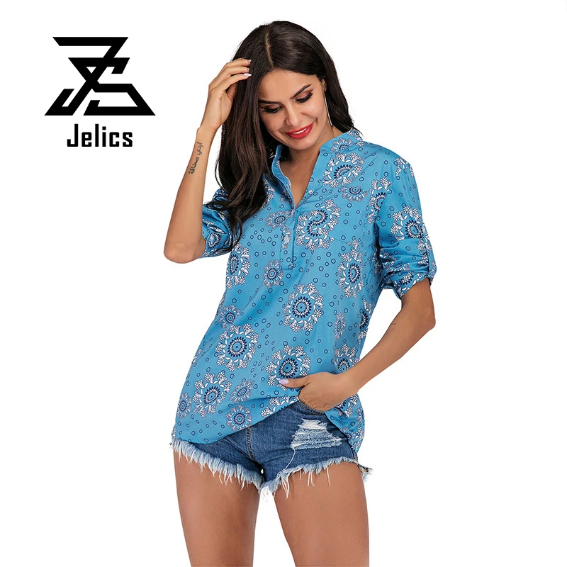 Jelics New Fashion Spring Summer Casual V-neck Print Shirt Blouse Women Casual Tops Long Sleeve Loose Pullover Blusas Female
Jelics New Fashion Spring Summer Casual V-neck Print Shirt Blouse Women Casual Tops Long Sleeve Loose Pullover Blusas Female