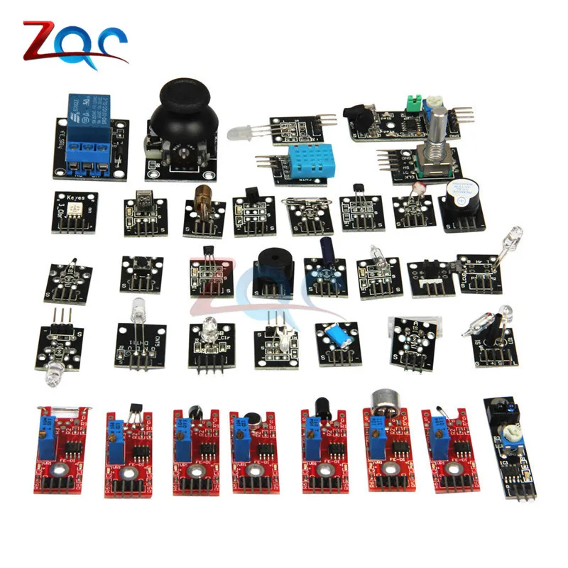 

sensor kit 37 in 1 Sensor Kit Module for Arduino Raspberry Pi /joystick/photosensitive/Sound Detection/Obstacle avoidance/buzzer