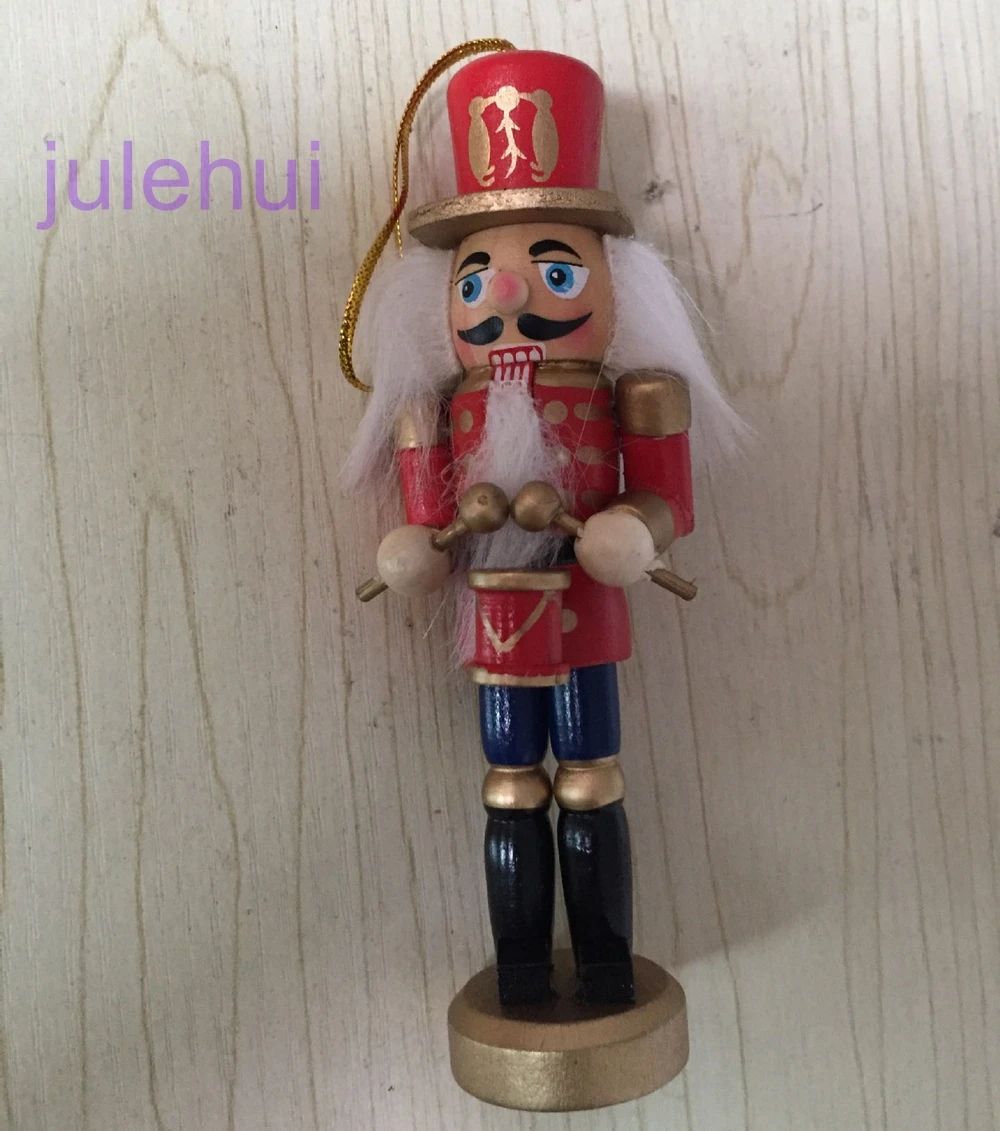 

Best Christmas Gift Nutcracker Puppet Creative Desktop Decoration 12cm Wood Made Christmas Ornaments Drawing Walnuts Soldiers