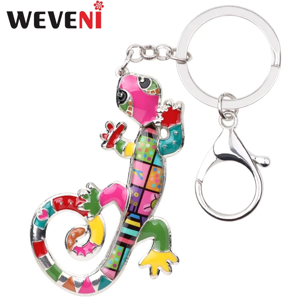 WEVENI Enamel Metal Lizard Gecko Key Chain Key Ring HandBag Charm Keychain Accessories New Fashion Animal Jewelry For Women
WEVENI Enamel Metal Lizard Gecko Key Chain Key Ring HandBag Charm Keychain Accessories New Fashion Animal Jewelry For Women