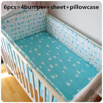 6PCS Baby Cot Crib bedding Set Crib Bumper juego de cama (4bumpers+sheet+pillow cover)
6PCS Baby Cot Crib bedding Set Crib Bumper juego de cama (4bumpers+sheet+pillow cover)