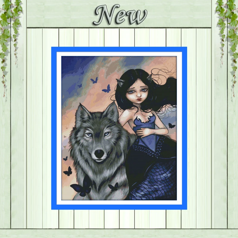 Wolf and girl beautiful decor painting counted print on canvas DMC 14CT 11CT Chinese Cross Stitch Needlework Set Embroidery kits
Wolf and girl beautiful decor painting counted print on canvas DMC 14CT 11CT Chinese Cross Stitch Needlework Set Embroidery kits