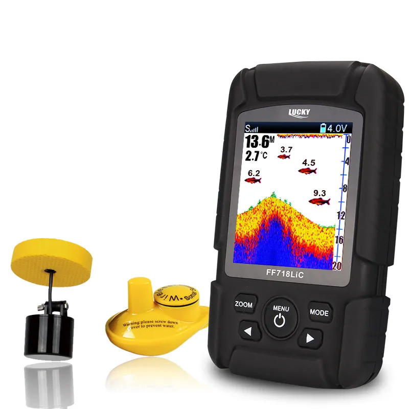 LUCKY 328ft /100m deeper Fishfinder Sonar Transducer 2-in-1 Wired & Wireless Sensor Portable Waterproof Fish Finder FF718LiC
LUCKY 328ft /100m deeper Fishfinder Sonar Transducer 2-in-1 Wired & Wireless Sensor Portable Waterproof Fish Finder FF718LiC