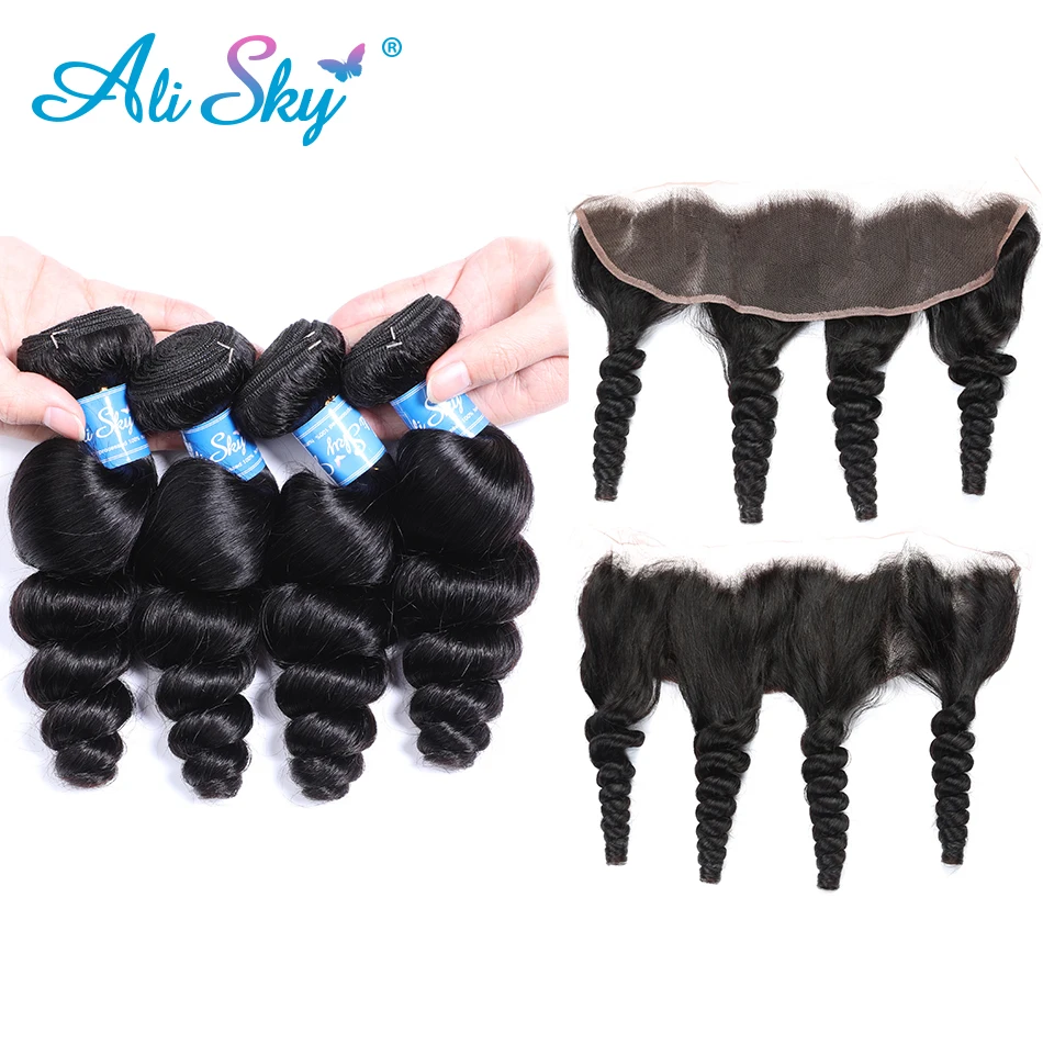 Alisky Hair Brazilian Hair Weave Bundles With Frontal Closure 13*4 Inch Human Hair 3 Bundle Deals Loose Wave Remy hair Extension
Alisky Hair Brazilian Hair Weave Bundles With Frontal Closure 13*4 Inch Human Hair 3 Bundle Deals Loose Wave Remy hair Extension
