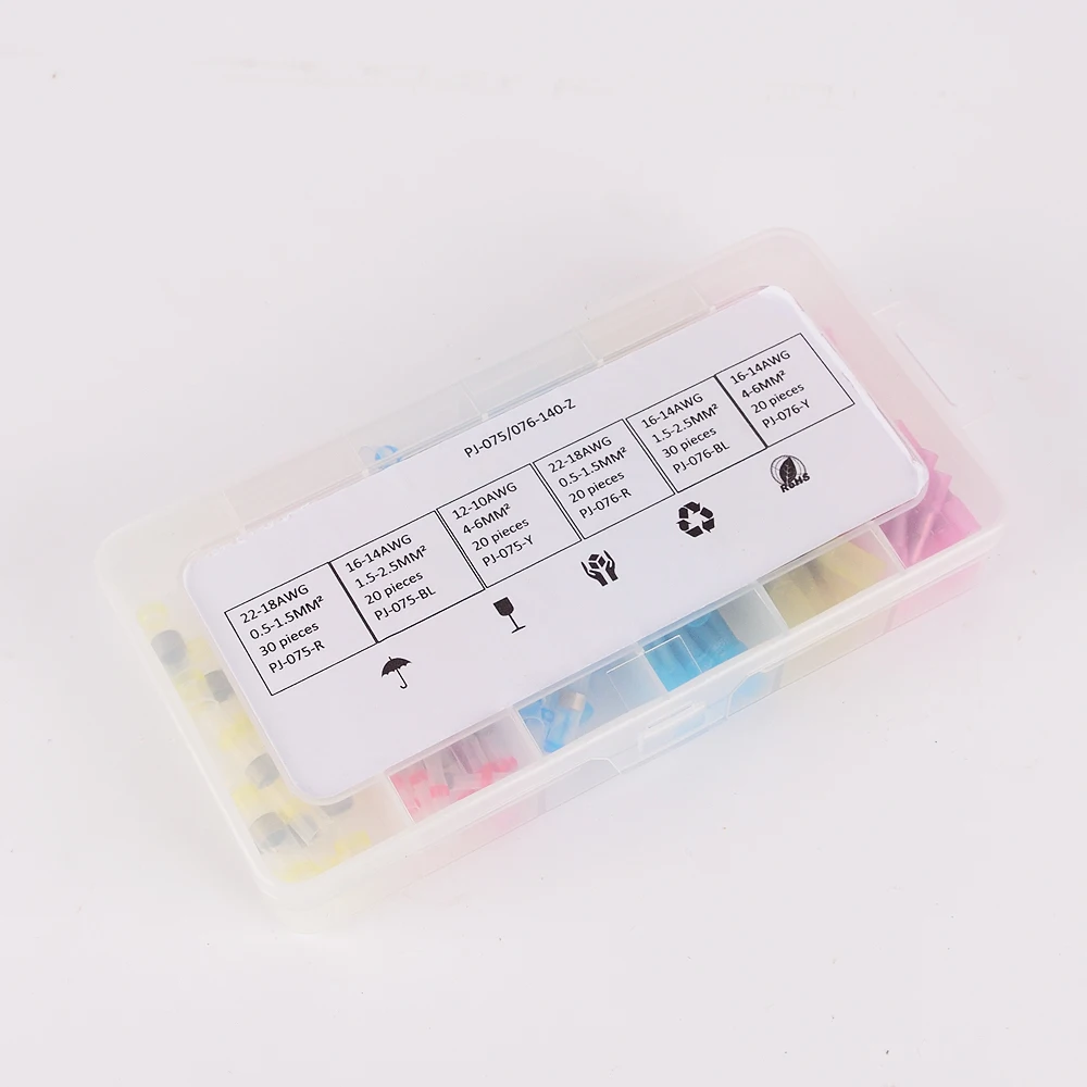 140 PCS Insulated Heat Shrink Butt Wire Electrical Crimp Terminal Connector 3 Size 22-18AWG 16-14AWG 12-10AWG
140 PCS Insulated Heat Shrink Butt Wire Electrical Crimp Terminal Connector 3 Size 22-18AWG 16-14AWG 12-10AWG