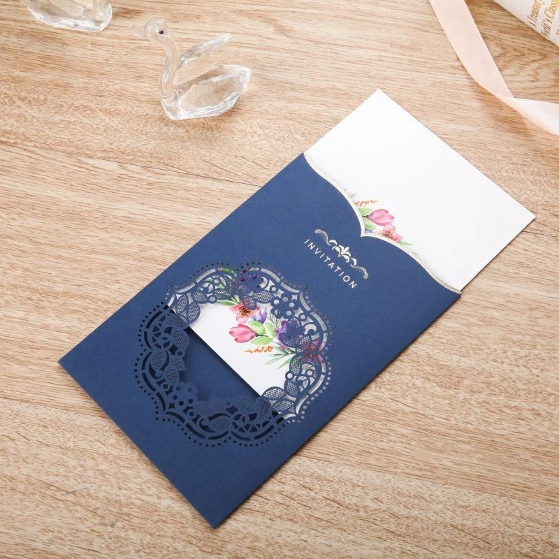 25pcs Blue Laser Cut Wedding Invitations Card Rose Elegant Greeting Card Blank Customize Envelopes Wedding Event Party Supplies
25pcs Blue Laser Cut Wedding Invitations Card Rose Elegant Greeting Card Blank Customize Envelopes Wedding Event Party Supplies
