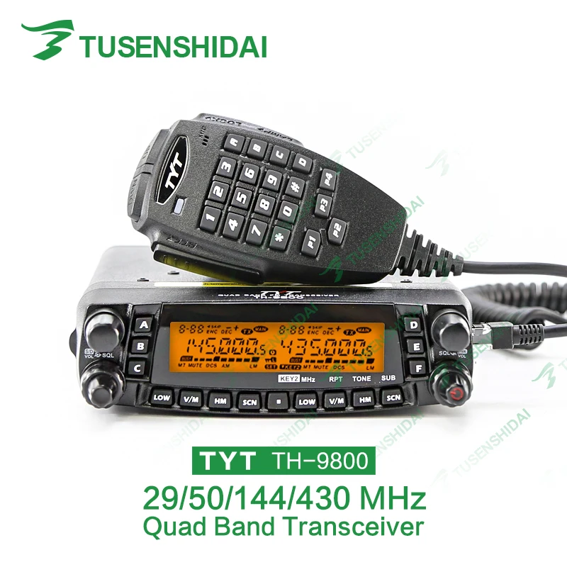 Новейший TYT TH 9800 Plus Quad Band 50 Вт Профессиональный HF VHF UHF Ham радиоприемопередатчик TH9800