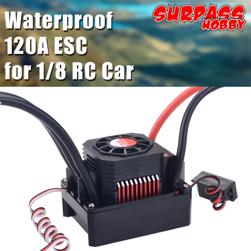 SURPASS HOBBY KK Waterproof Electric Speed Controller 120A ESC for 1/8 RC Car 4076 4068 Brushless Motor car Power
SURPASS HOBBY KK Waterproof Electric Speed Controller 120A ESC for 1/8 RC Car 4076 4068 Brushless Motor car Power