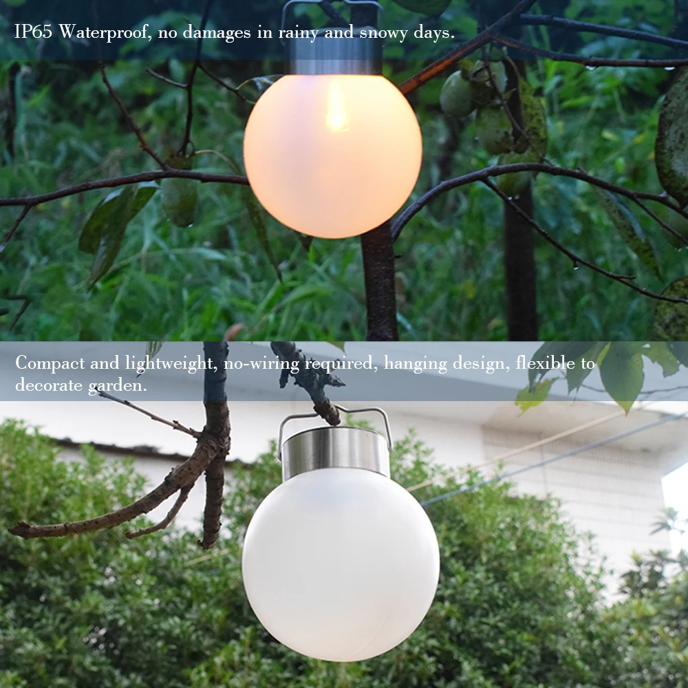 Waterproof Solar-Powered Lamp LED Hanging Ball Light Flickering Flameless Solar Lantern for Garden Outdoor solar light
Waterproof Solar-Powered Lamp LED Hanging Ball Light Flickering Flameless Solar Lantern for Garden Outdoor solar light