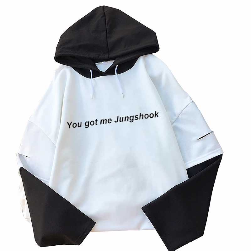 Новые женские толстовки с капюшоном Kpop, повседневные толстовки с надписью «YOU GOT ME JUNGSHOOK», одежда для фанатов Kpop в стиле Харадзюку, имитация д...
Новые женские толстовки с капюшоном Kpop, повседневные толстовки с надписью «YOU GOT ME JUNGSHOOK», одежда для фанатов Kpop в стиле Харадзюку, имитация д...
