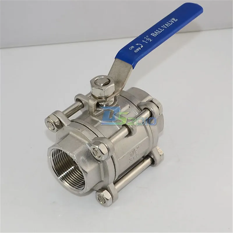 MEGAIRON 1Pcs 1-1/2" DN40 3 Piece Full Port Ball Valve Thread Type SS316 Max 1000 psi Handle with Blue Vinly Insulation
MEGAIRON 1Pcs 1-1/2" DN40 3 Piece Full Port Ball Valve Thread Type SS316 Max 1000 psi Handle with Blue Vinly Insulation