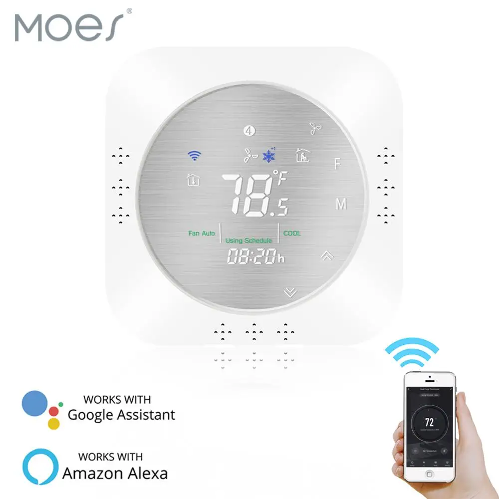 Moes Smart wi fiпрограммируемый термостат чехол под шлифованный Металл Панель Life/Tuya