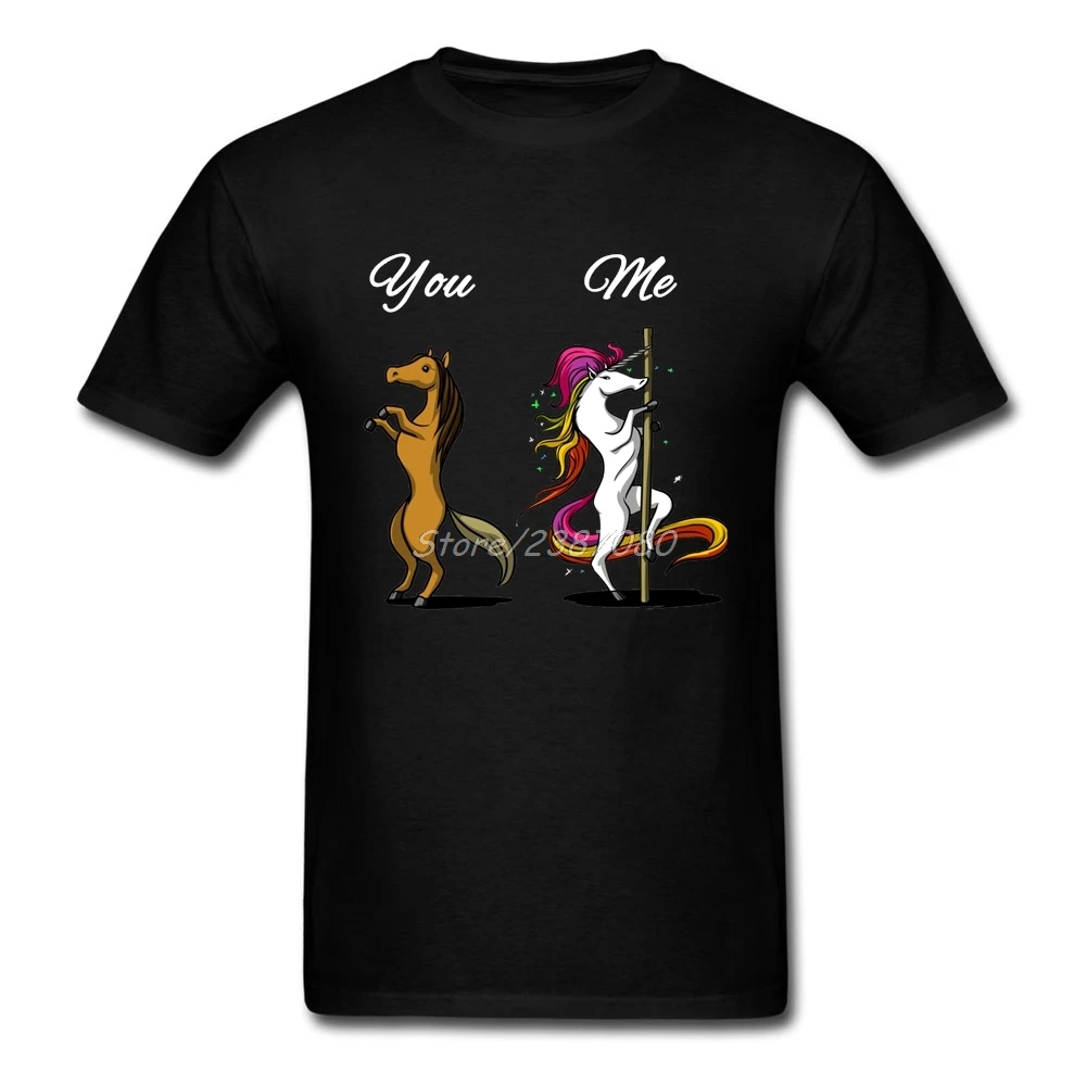 Unicorn Pole Dancing Funny You Me Rainbow T Shirt Plus Size Short Sleeve T-shirt Men Pp Cotton Crewneck Mens Shirts | Мужская одежда
