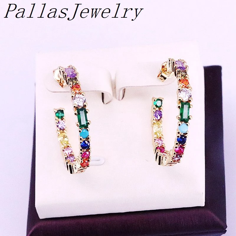 5Pairs Fashion Jewelry Gold Filled Colorful cubic zirconia Micro Pave circle Jewelry Stud Earring Shiny Rainbow Cz For Women
5Pairs Fashion Jewelry Gold Filled Colorful cubic zirconia Micro Pave circle Jewelry Stud Earring Shiny Rainbow Cz For Women