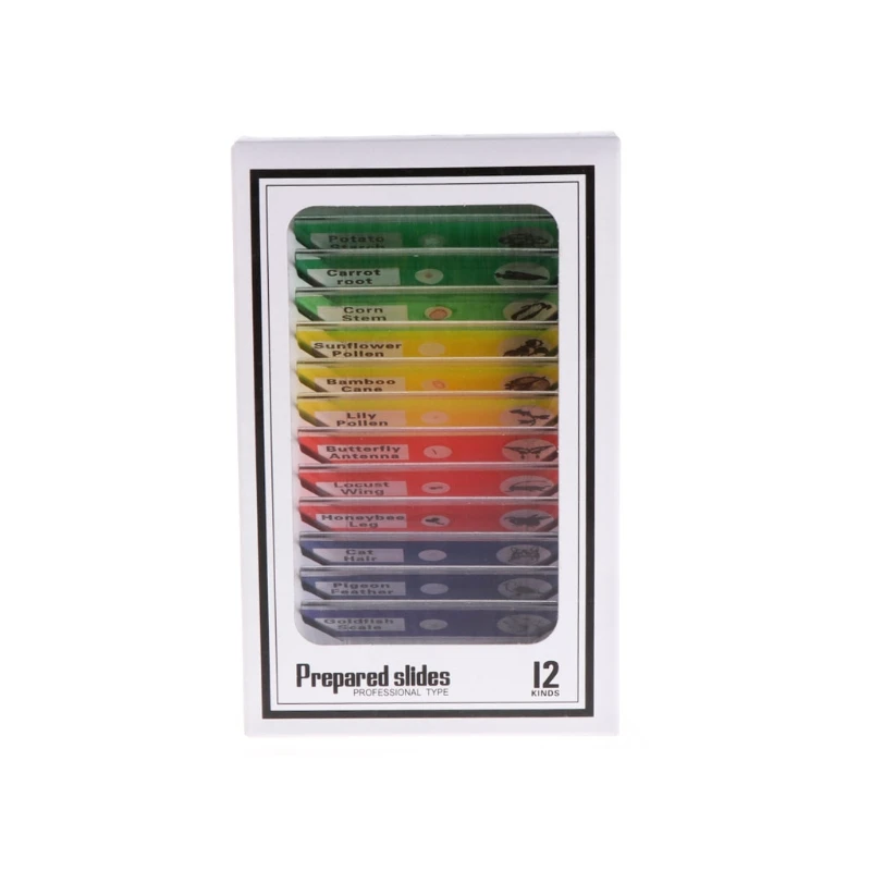 12Pcs/Set Prepared Microscope Slides Set Specimen For Student Basic Biology Education W315
12Pcs/Set Prepared Microscope Slides Set Specimen For Student Basic Biology Education W315