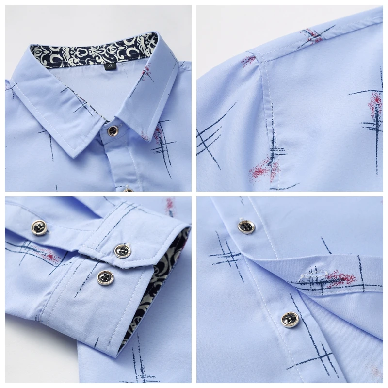 JZ CHIEF Men's Printed Long Sleeve Shirts Regular Fit Spring Autumn Clothes Man Dress Shirts Casual Plus Size 7XL Social Shirts
JZ CHIEF Men's Printed Long Sleeve Shirts Regular Fit Spring Autumn Clothes Man Dress Shirts Casual Plus Size 7XL Social Shirts