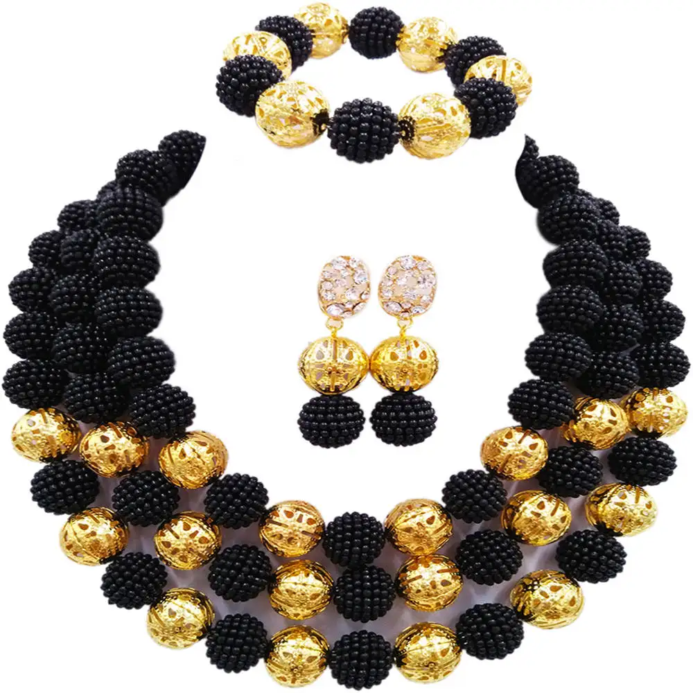 Black Costume Necklace Earrings Nigerian Beads African Jewelry Set Wedding Bridal Jewelry Sets 3ZZJS02
Black Costume Necklace Earrings Nigerian Beads African Jewelry Set Wedding Bridal Jewelry Sets 3ZZJS02