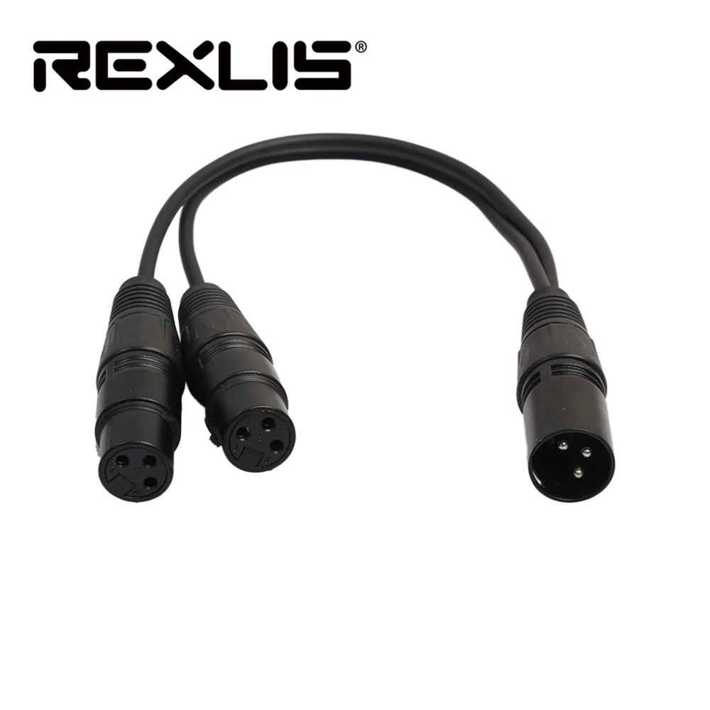 REXLIS 30 см XLR Мужской Двойной Женский Splitter кабель конвертер 3Pin для микрофонный