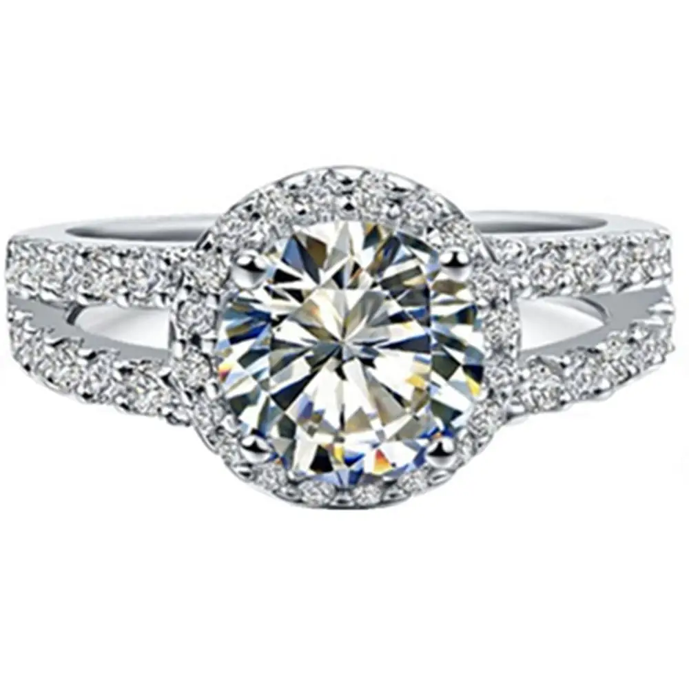 F Color VS1 Test Positive Solid White Gold Jewelry 2CT Moissanite Diamond Ring Engagement Jewelry 18K Halo Ring Luxury Brand
F Color VS1 Test Positive Solid White Gold Jewelry 2CT Moissanite Diamond Ring Engagement Jewelry 18K Halo Ring Luxury Brand
