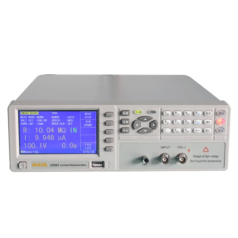 U2683 Insulation Resistance Meter Megohmmeter 500Ω -100TOhm 1V -1000V Continuous Tester
U2683 Insulation Resistance Meter Megohmmeter 500Ω -100TOhm 1V -1000V Continuous Tester