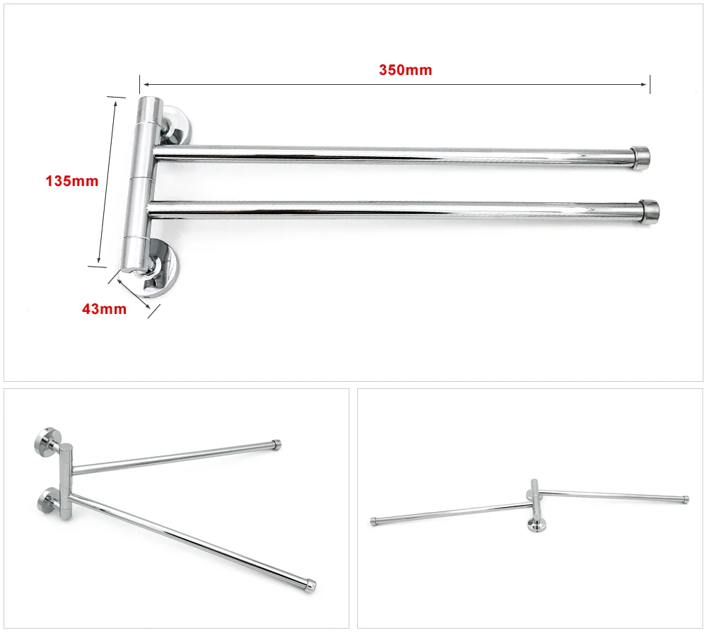 360 degree rotating practical durable Stainless Steel bathroom double towel bar double towel rack good quality reasonable price
360 degree rotating practical durable Stainless Steel bathroom double towel bar double towel rack good quality reasonable price