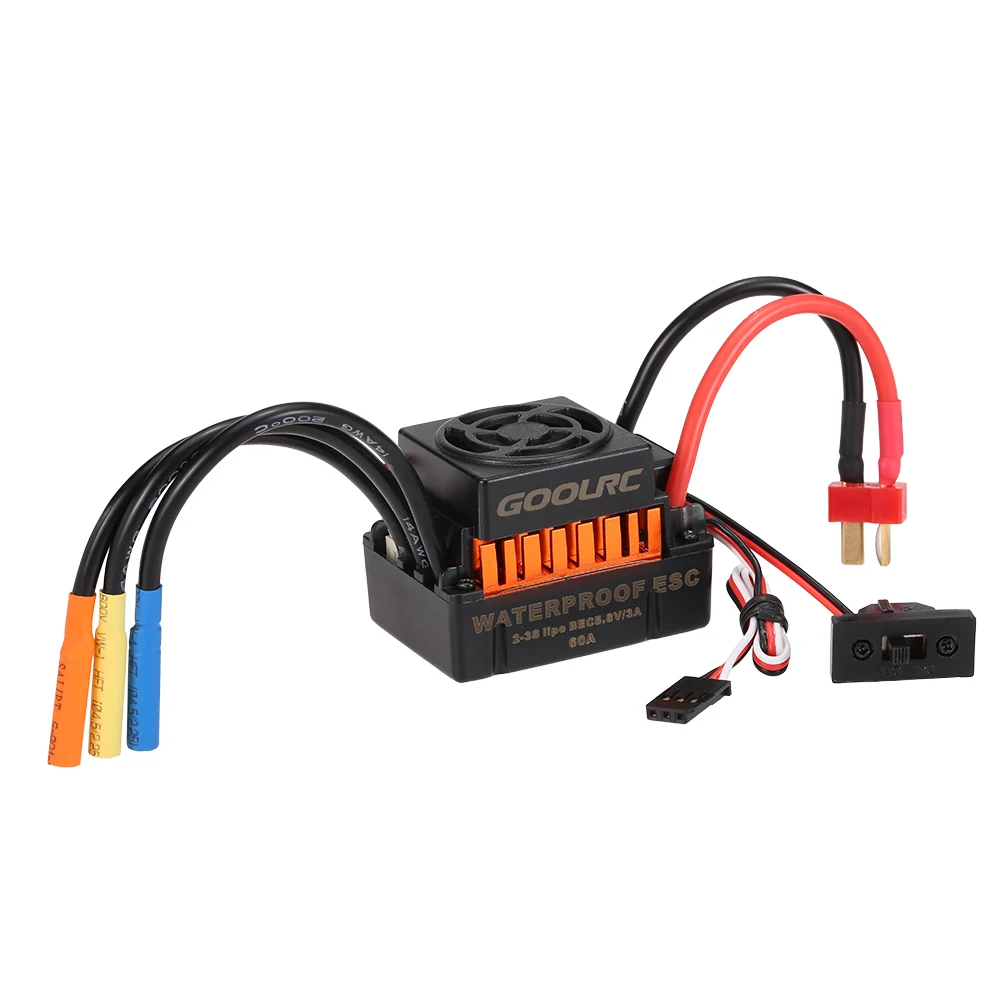 GoolRC Waterproof 60A Brushless ESC Electric Speed Controller with 5.8V/3A BEC for 1/10 RC Car
GoolRC Waterproof 60A Brushless ESC Electric Speed Controller with 5.8V/3A BEC for 1/10 RC Car