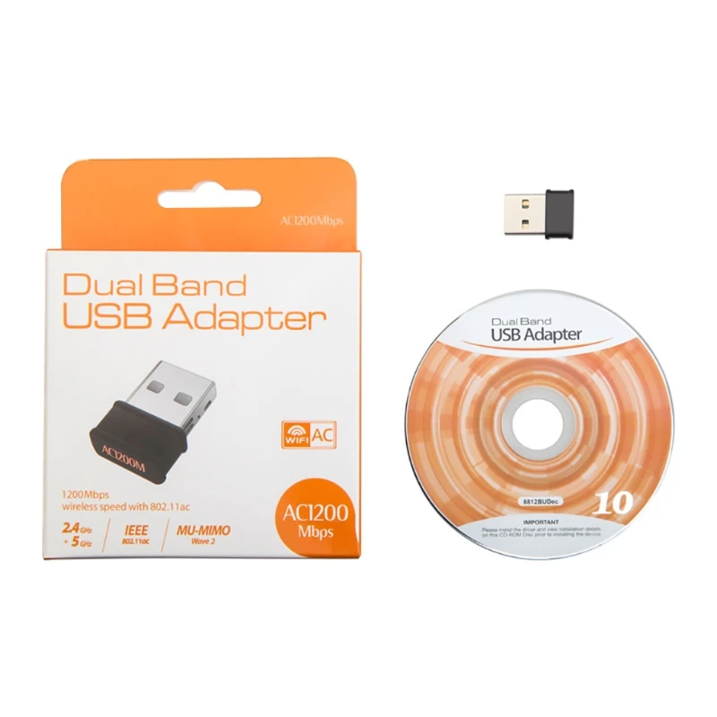 802.11ac 1200 Мбит/с двухдиапазонный 2 4G 5G беспроводной Nano USB Wi Fi адаптер для рабочего