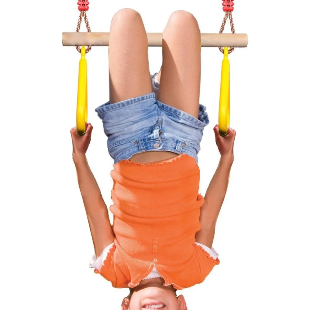 Children's Trapeze Swing Multi-function Wooden Play set With Plastic Rings Gymnastic Ring
Children's Trapeze Swing Multi-function Wooden Play set With Plastic Rings Gymnastic Ring