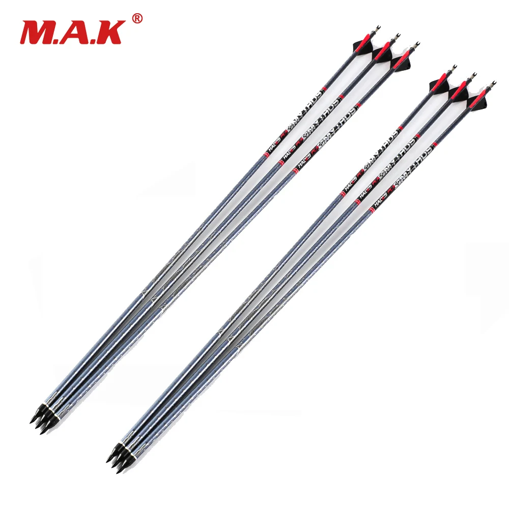 30 Inches Mixed Carbon Arrows Spine 550 with Explosion-proof Replaceable head for Recurve/Compound Bow Archery
30 Inches Mixed Carbon Arrows Spine 550 with Explosion-proof Replaceable head for Recurve/Compound Bow Archery