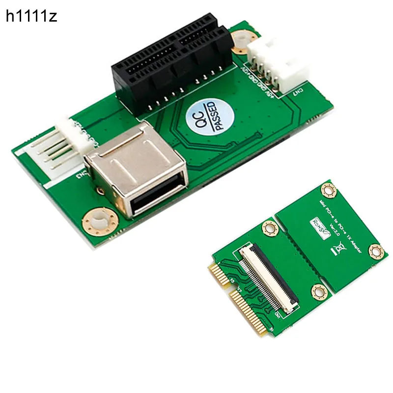 Фото H1111Z добавить на карты Mini PCI-E к PCI Express 1X адаптер Riser удлинитель мини PCIE X1 USB 2 0 карта +