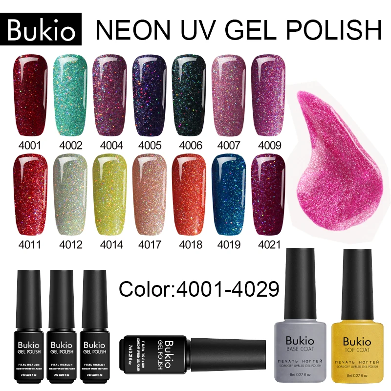 Bukio неоновые Цвет УФ гель для ногтей Гель лак гибридные Лаки! Полупостоянная