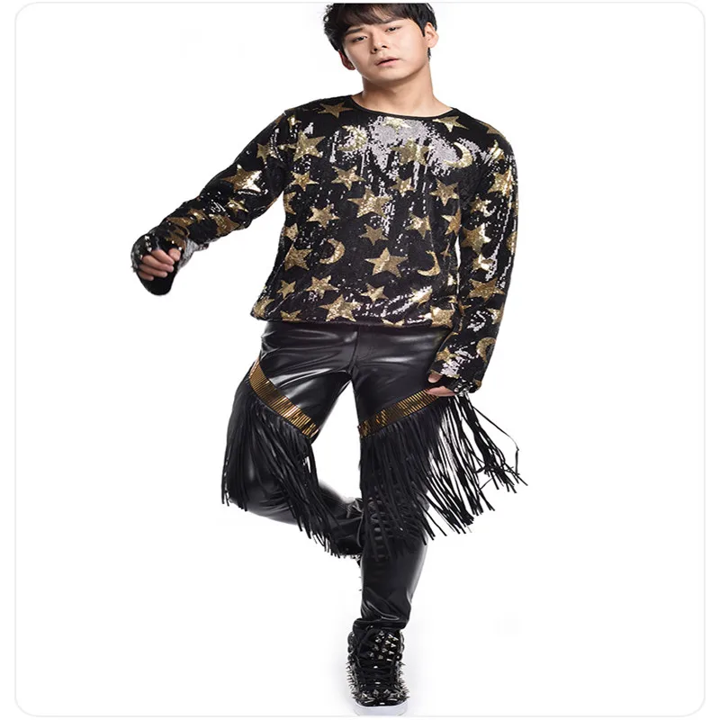 R18 Men singer stage performance show wears T-shirt dj dresses tassel clothe ballroom dance costumes prom outfits bar pants club
R18 Men singer stage performance show wears T-shirt dj dresses tassel clothe ballroom dance costumes prom outfits bar pants club