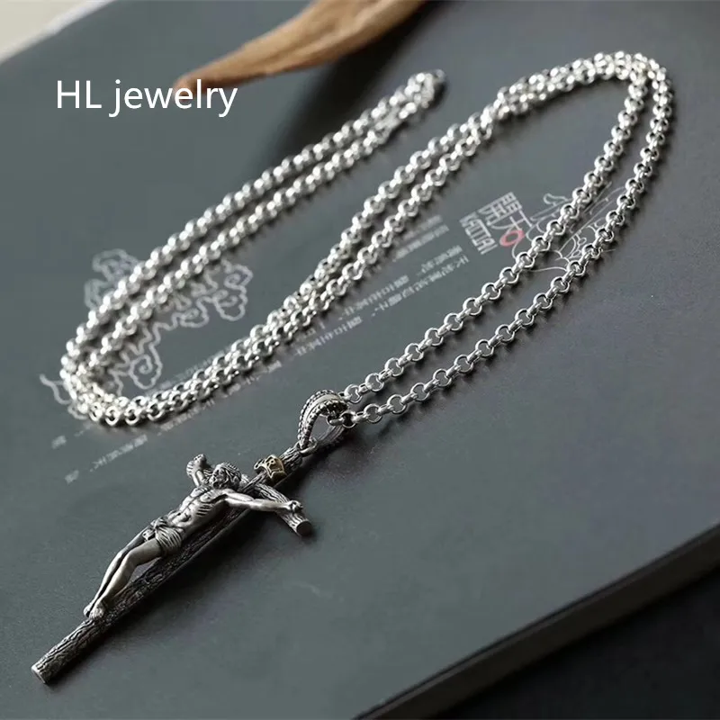 Мужской чокер из серебра 925 пробы шириной 4 мм 65 см|jesus necklace|fashion necklacejewelry necklace |