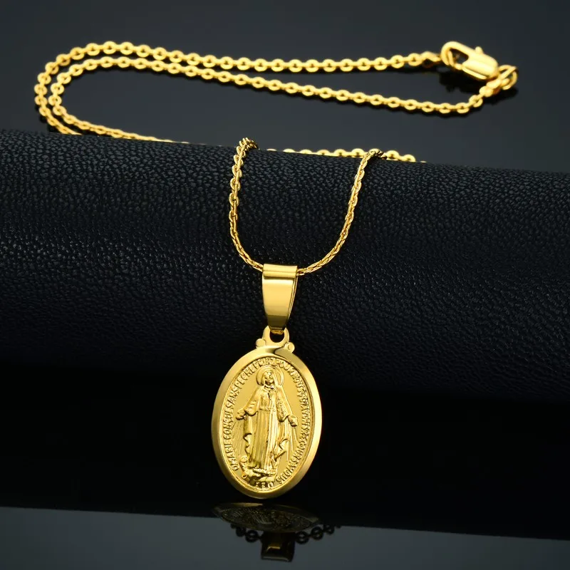 Religious Jewelry Virgin Mary Necklaces Pendants 2023 Christian Gold Color Chains For Women Fashion Accessories Madonna
Religious Jewelry Virgin Mary Necklaces Pendants 2023 Christian Gold Color Chains For Women Fashion Accessories Madonna