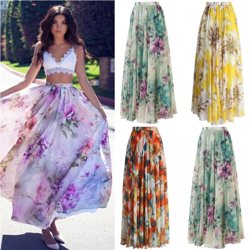New BOHO Women Floral Skirt Long Maxi Full Skirt Summer Beach Sun Dresses BeachWear
New BOHO Women Floral Skirt Long Maxi Full Skirt Summer Beach Sun Dresses BeachWear