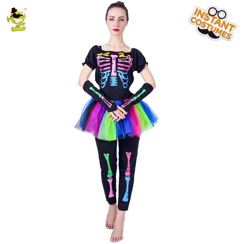 Women's Skeleton Costume Adult's Day Of Dead Skirt Funky Bone Skeleton Colorful Halloween Fancy Dress Costume
Women's Skeleton Costume Adult's Day Of Dead Skirt Funky Bone Skeleton Colorful Halloween Fancy Dress Costume