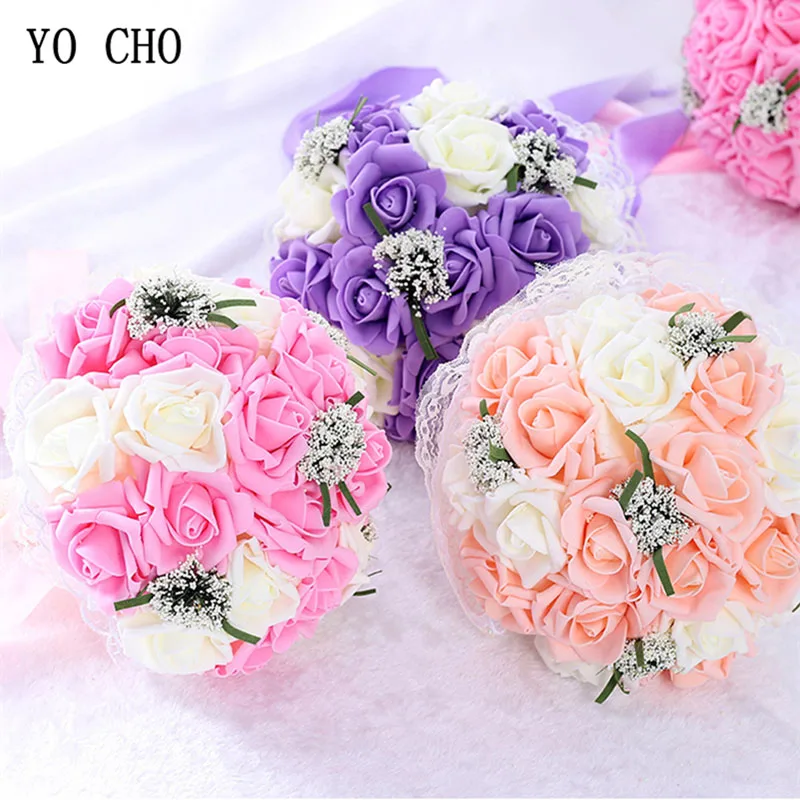 YO CHO Bridal Wedding Bouquet Bridesmaid Artificial PE Rose Flower Fake Pearl Pink Bouquet Wedding Supplies Festival Decorations
YO CHO Bridal Wedding Bouquet Bridesmaid Artificial PE Rose Flower Fake Pearl Pink Bouquet Wedding Supplies Festival Decorations