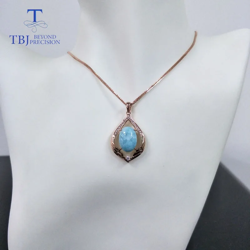 TBJ,Natural gemstone larimar simple style pendant 925 sterling silver fine jewelry for girlfriend nice gift as daily wear
TBJ,Natural gemstone larimar simple style pendant 925 sterling silver fine jewelry for girlfriend nice gift as daily wear
