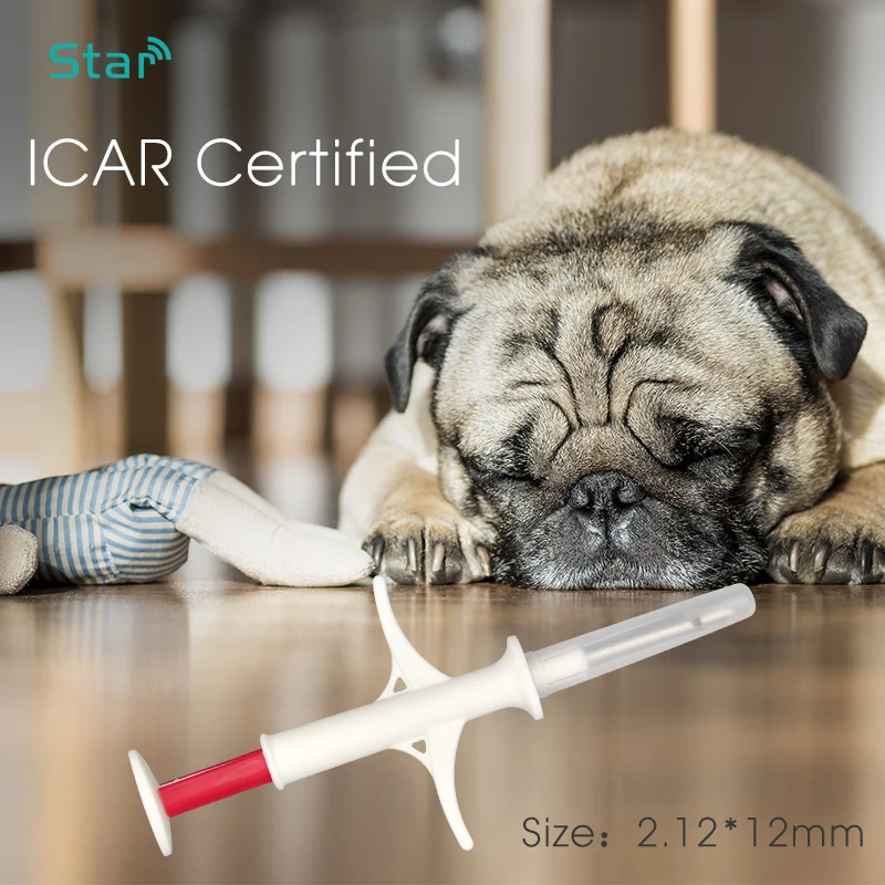 (60pcs/lot) 134.2KHz animal rfid microchip syringe 2.12*12mm ISO 11784/5 FDX-B Pet Syringe for cat dog sheep pig cattle goat ID |