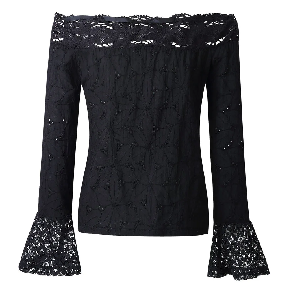 Women Blouse Casual Women Lace Slash neck Tops Off Shoulder Long Sleeve Lace Loose Blouse T-Shirt Ladies Blouse 2019 #15
Women Blouse Casual Women Lace Slash neck Tops Off Shoulder Long Sleeve Lace Loose Blouse T-Shirt Ladies Blouse 2019 #15
