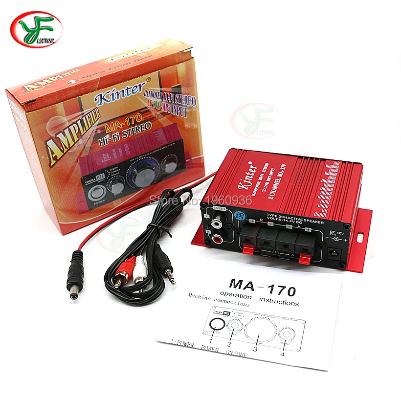MA-170 Mini Amplifier DC12V 2 Channels LED HIFI Stereo Music MP3 Treble Bass Audio For Car Arcade Game Machine Cabinets DIY
MA-170 Mini Amplifier DC12V 2 Channels LED HIFI Stereo Music MP3 Treble Bass Audio For Car Arcade Game Machine Cabinets DIY