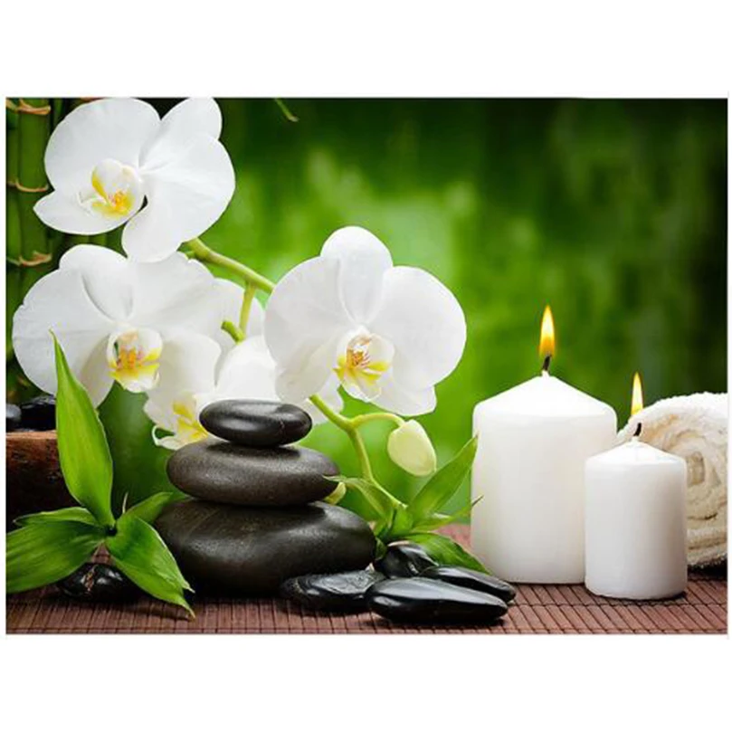 New Full Square Diamond 5D DIY Diamond Painting "Orchid Candles Stones" Embroidery Cross Stitch Rhinestone Mosaic Picture HL002
New Full Square Diamond 5D DIY Diamond Painting "Orchid Candles Stones" Embroidery Cross Stitch Rhinestone Mosaic Picture HL002