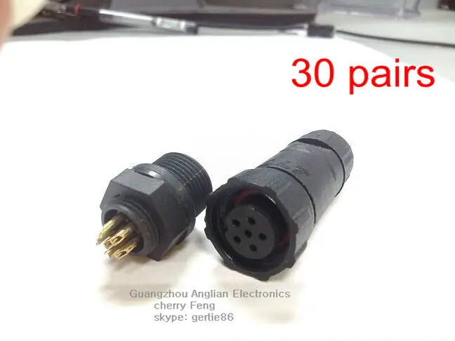 DHL Free Shipping! 6 pin M14 panel type IP68 waterproof connector, cable connector, can fixed on boxes, 30 pairs/lot
DHL Free Shipping! 6 pin M14 panel type IP68 waterproof connector, cable connector, can fixed on boxes, 30 pairs/lot