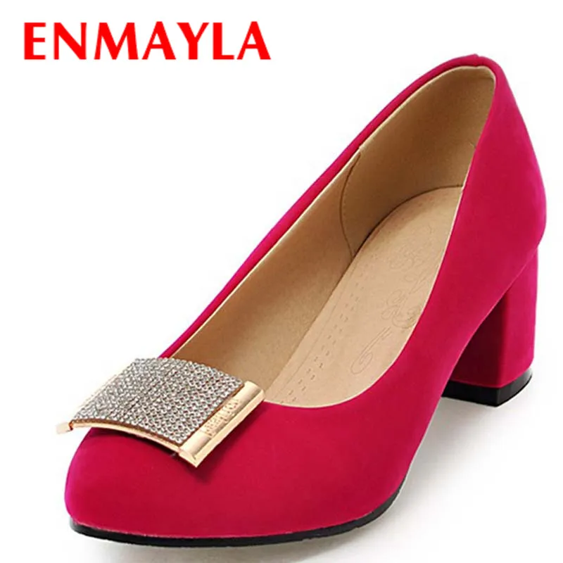 ENMAYLA High Heels Women Fashion Pumps Square Heels Round toe Rhinestone Spring Autumn Pumps 3 Colors Big Size Simple Pumps
ENMAYLA High Heels Women Fashion Pumps Square Heels Round toe Rhinestone Spring Autumn Pumps 3 Colors Big Size Simple Pumps