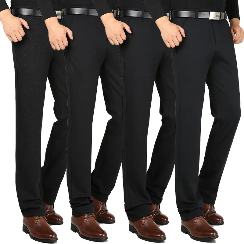 Autumn Winter Luxurious Thick High Waist Elastic Trousers Fashion Mens Casual Pants Straight Slim Men Dress Pants Anti Wrinkle
Autumn Winter Luxurious Thick High Waist Elastic Trousers Fashion Mens Casual Pants Straight Slim Men Dress Pants Anti Wrinkle