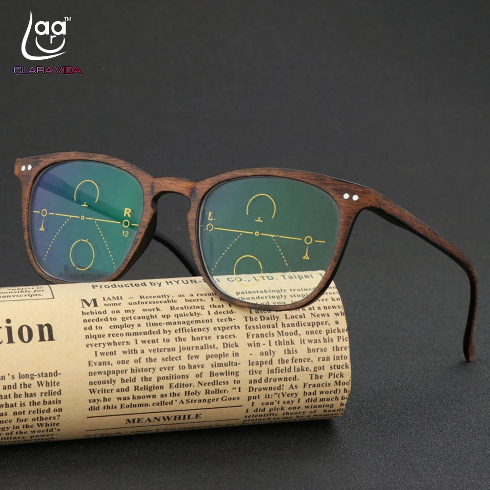 CLARA VIDA = Retro Faux wood grain frame Intelligence Progressive Multifocal Commercial Reading Glasses Bifocal +1 +1.25 TO +3
CLARA VIDA = Retro Faux wood grain frame Intelligence Progressive Multifocal Commercial Reading Glasses Bifocal +1 +1.25 TO +3