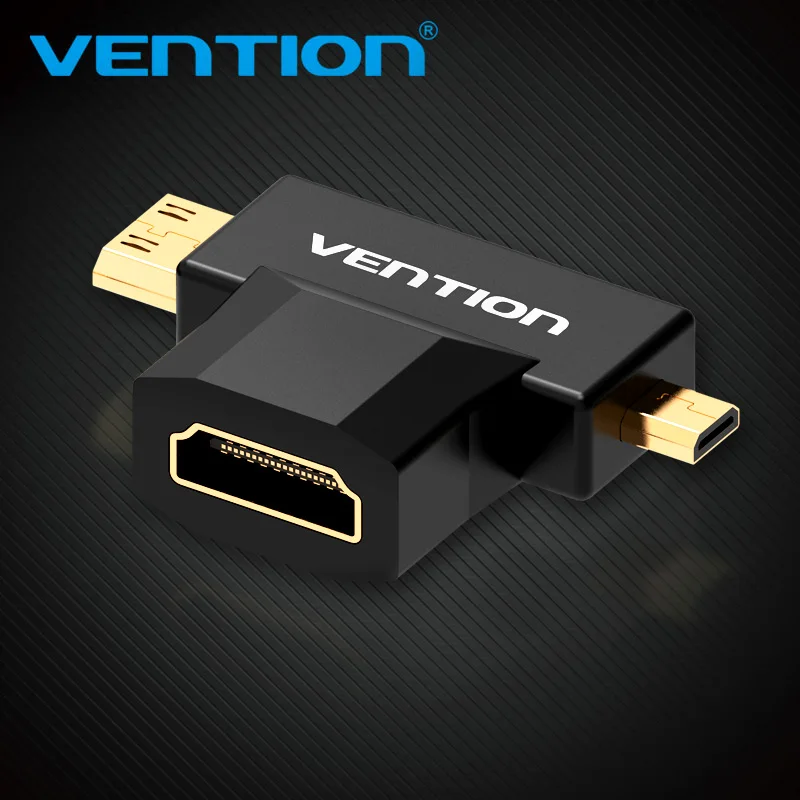 Vention Mini HDMI/Micro HDMI к адаптер конвертер 2 в 1 3D 1080P папа женскому для ТВ монитора