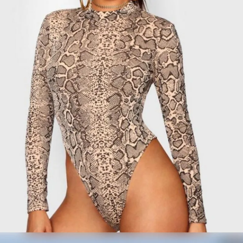 US Sexy New Jumpsuit Womens Long Sleeve Snake Printed Slim Fashion High Neck Jumpsuit Summer Casual Bodysuit
US Sexy New Jumpsuit Womens Long Sleeve Snake Printed Slim Fashion High Neck Jumpsuit Summer Casual Bodysuit